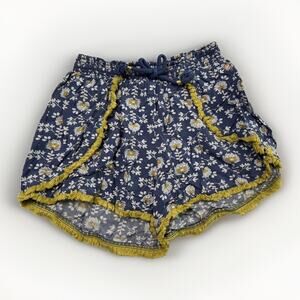 Matilda Jane Pep it Up Shorts Girls Size 14 Blue Yellow Floral
